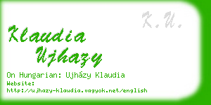 klaudia ujhazy business card